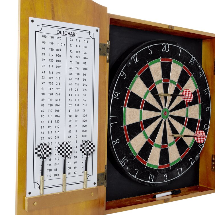 Trademark Games Bristle Dartboard and Cabinet Set with Darts 